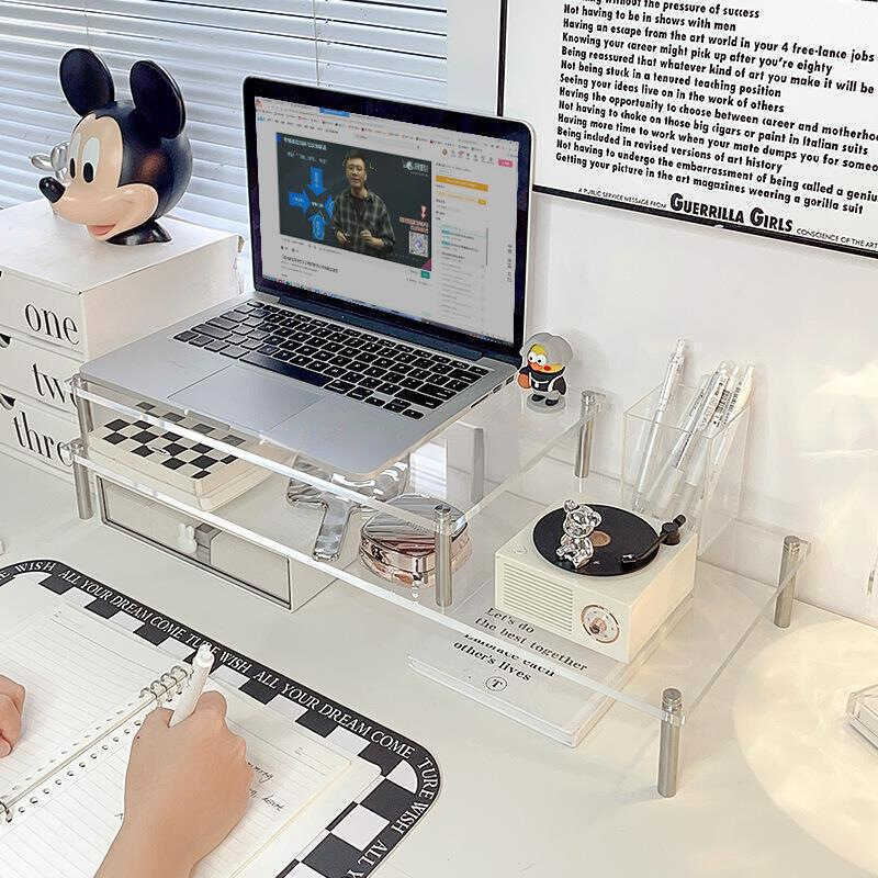 Acrylic Desktop Computer Elevated Rack Transparent Bracket Desktop ...