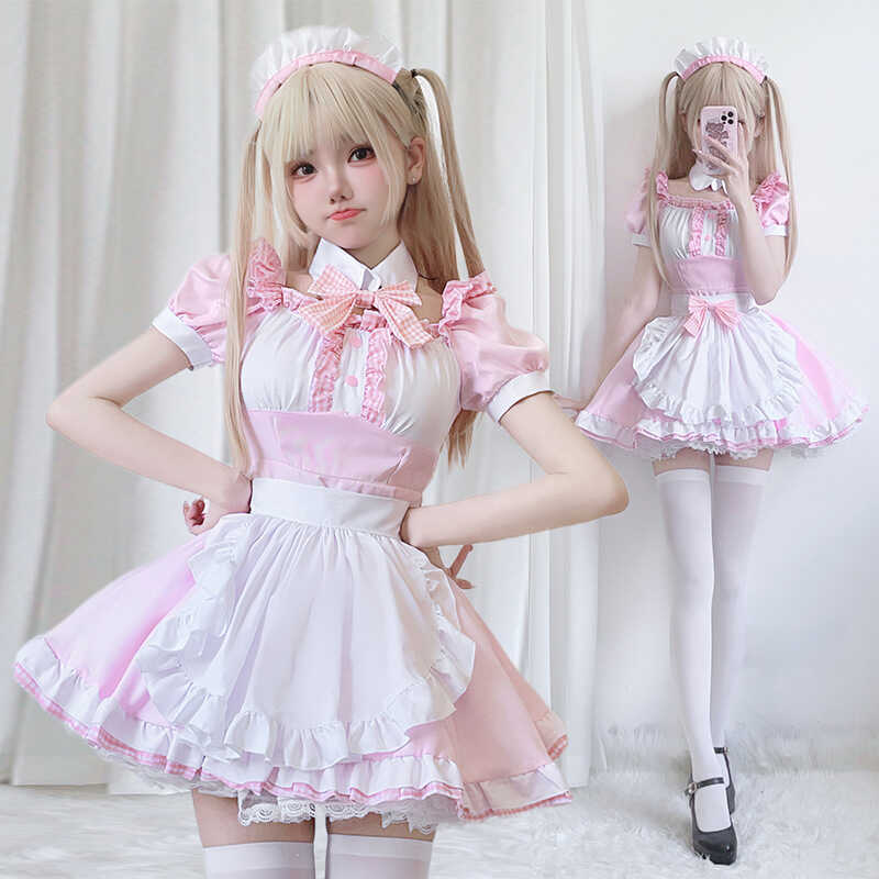 Anime Japanese Maid Costume Cosplay Cute Maid Outfit Soft Girl Cosplay ...