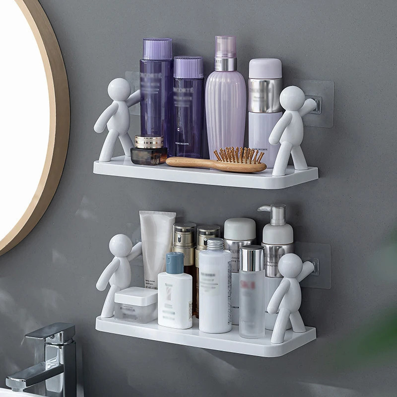 Wall Hanging Bathroom Human Hook Rack Floating Wall Ledge Plastic ...