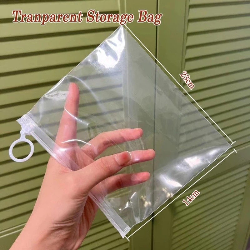 50Pcs Clear Waterproof Zippered Storage Bags, Portable Reusable ...