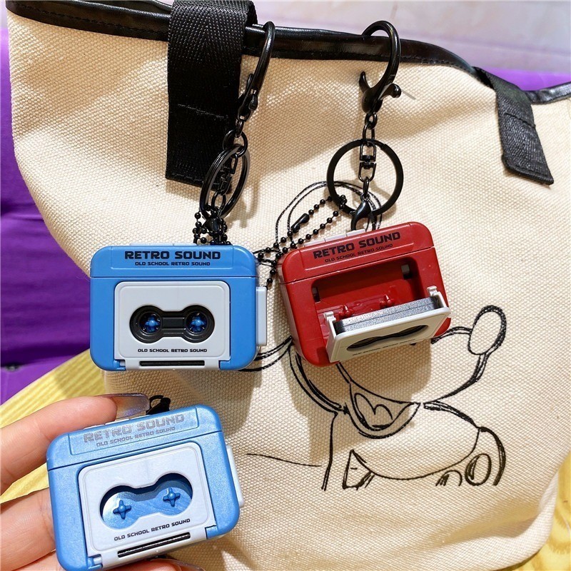 Retro Mini Tape Recorder Keychain With Music Playing Fun Singing Music ...