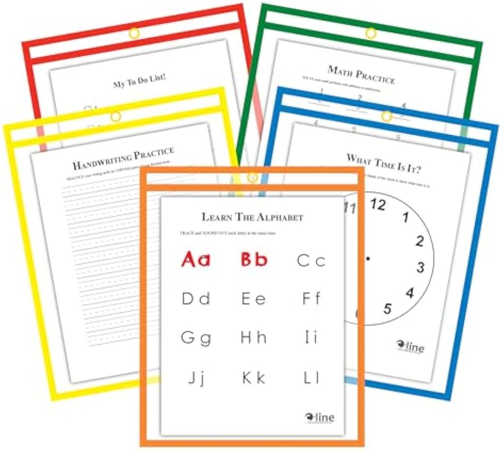10Pcs Dry Erase Pockets Reusable Write And Wipe Clean Pockets Erase For ...