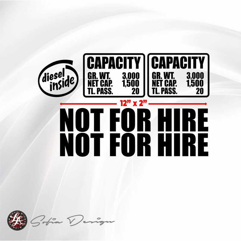 Hyundai H100 Van Car Sticker Capacity And Not For Hire With FREE Diesel ...
