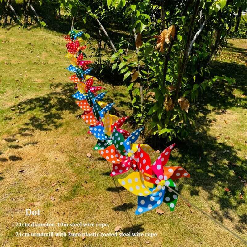 Colorful 10Pcs 6 Leaves Pinwheels Plastic Handmade Striped Circular ...