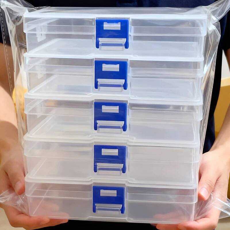 5pcs/set Transparent Lockable Storage Box Mini Plastic Storager Boxes ...