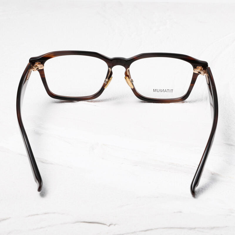 Rectangular Reverse R Hinge Glasses Titanium Recurve Spring Eyeglasses ...