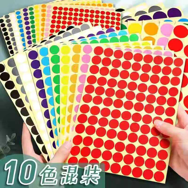 Colorful Stickers Round Paper Handwritten Adhesive Small Label Circle ...