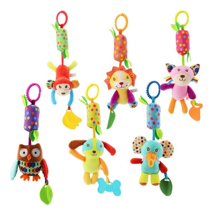 Newborn Baby Stroller Hanging Rattles Plush Crib Mobile Wind Chimes ...