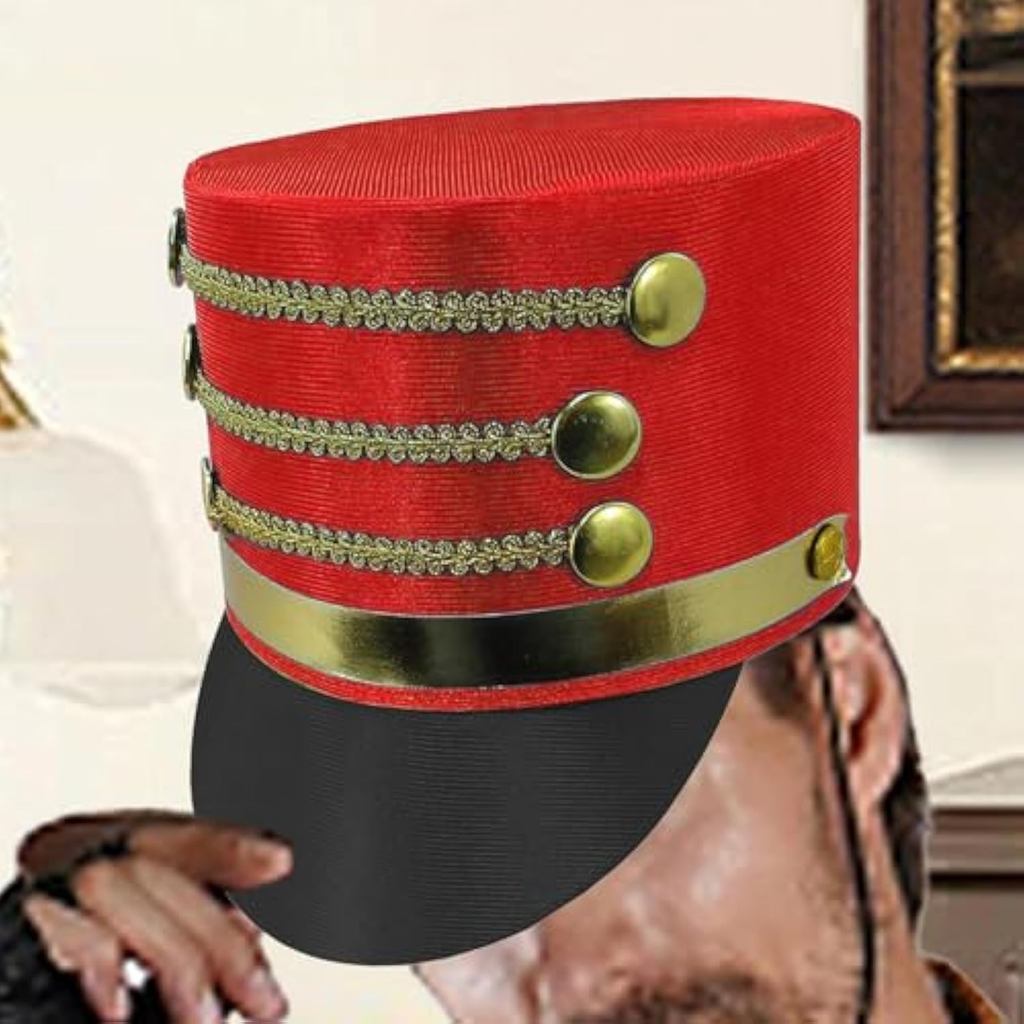 Drum Major Master Hats Gold Trim Strips Soldier Top Cap Hat-nutcrackers ...