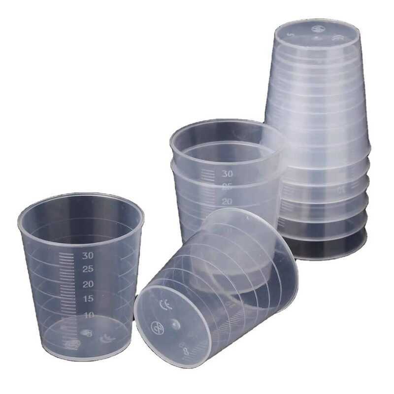 Transparent Plastic Measuring Cups Laboratory Kitchen Disposable Liquid ...