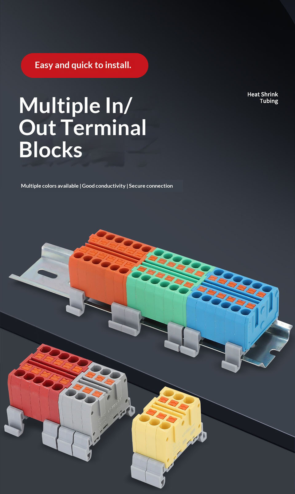 Guide Rail Quick Connection Terminal Block Direct Insertion Terminal ...