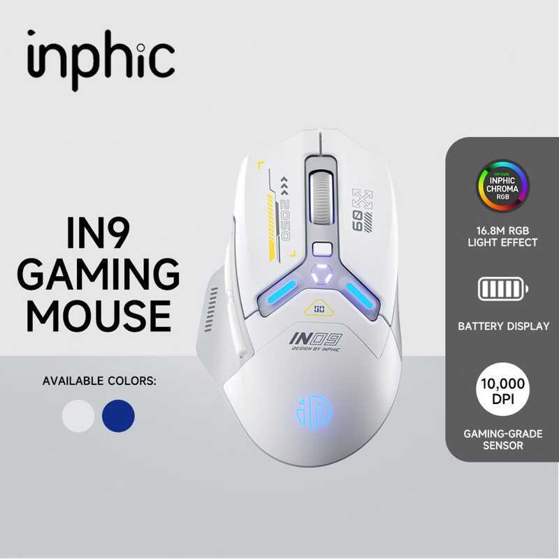 Inphic In9 3Mode Wireless Gaming Mouse Rechargeable 10000Dpi 1Khz Macro ...