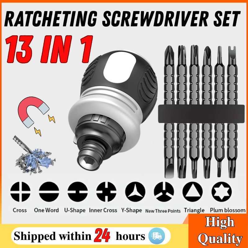 26 In 1 Ratchet Screwdriver Set Mini Hand Tool CRV Cross Groove Drill ...
