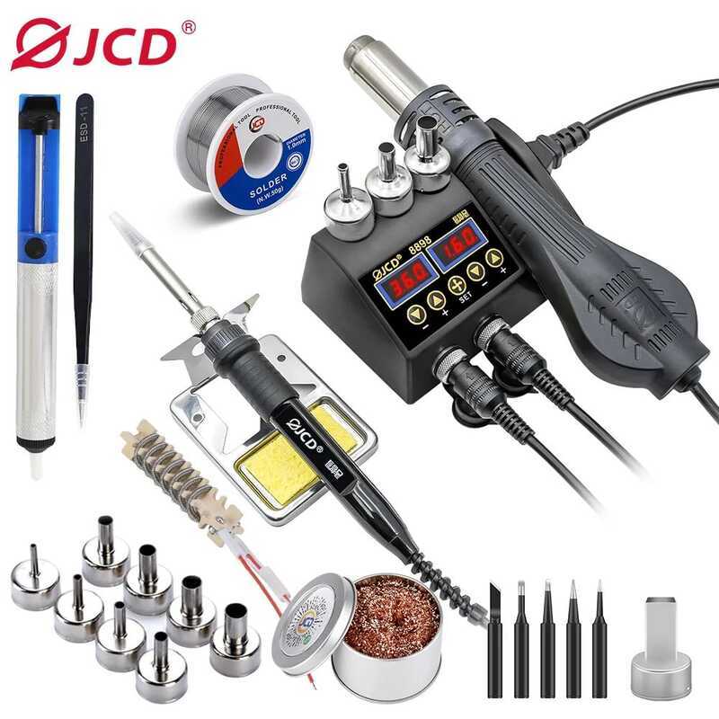 JCD 8898 750W 2 In 1 LCD Digital Display Rework Welding Station Kit ...