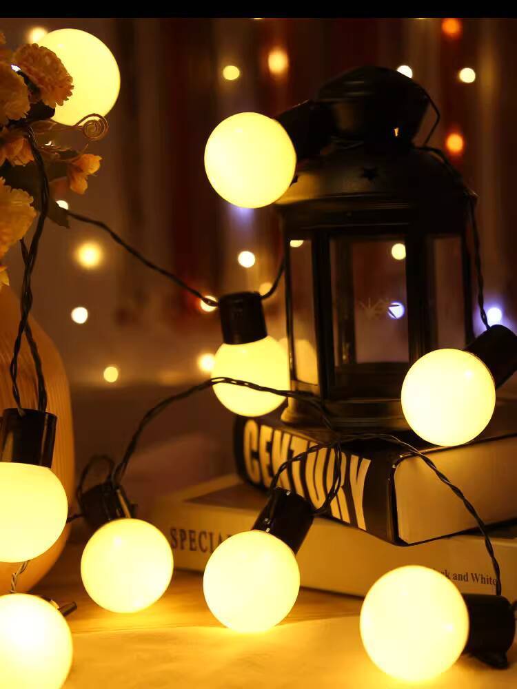 LED Round Ball String Lights Outdoor Camping Atmosphere Lights Wedding ...