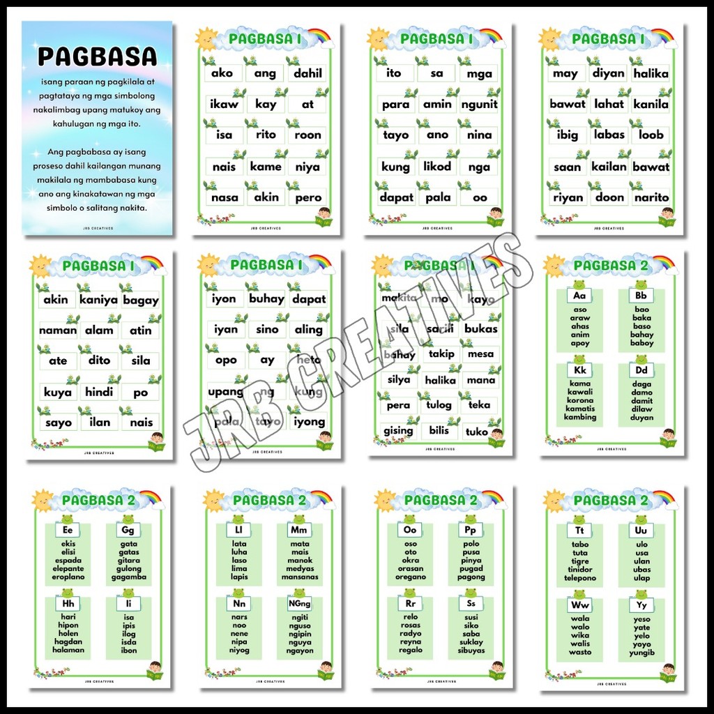 ♨ Preschool-Kinder TAGALOG/FILIPINO Magbasa at Matuto Booklet A5 to A4 ...
