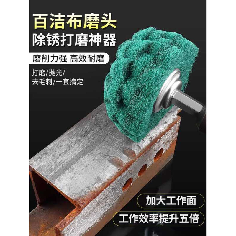 Scouring Pad Wheel Stainless Steel Polishing Tool with Handle Nylon ...