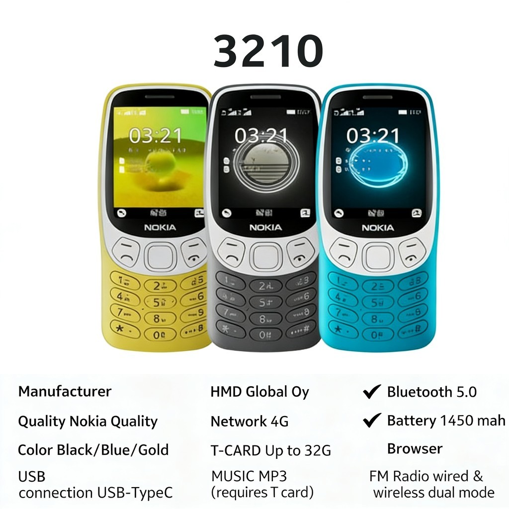 Original 3210 4G Feature Phone 2.4
