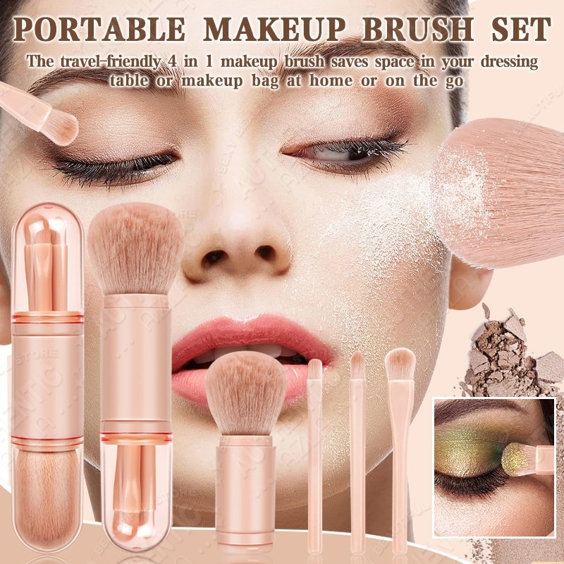 4 in 1 Mini Makeup Brush Set Blending Powder Eye Shadow Foundation ...