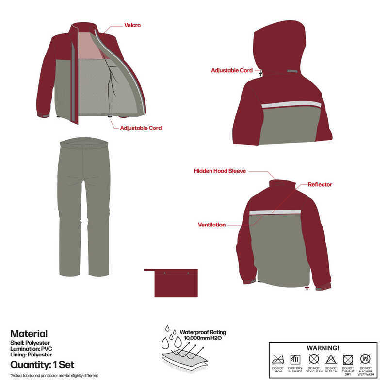 Fibrella Smock Raincoat Smc007 Storm Rider (Red) | Shopee Philippines