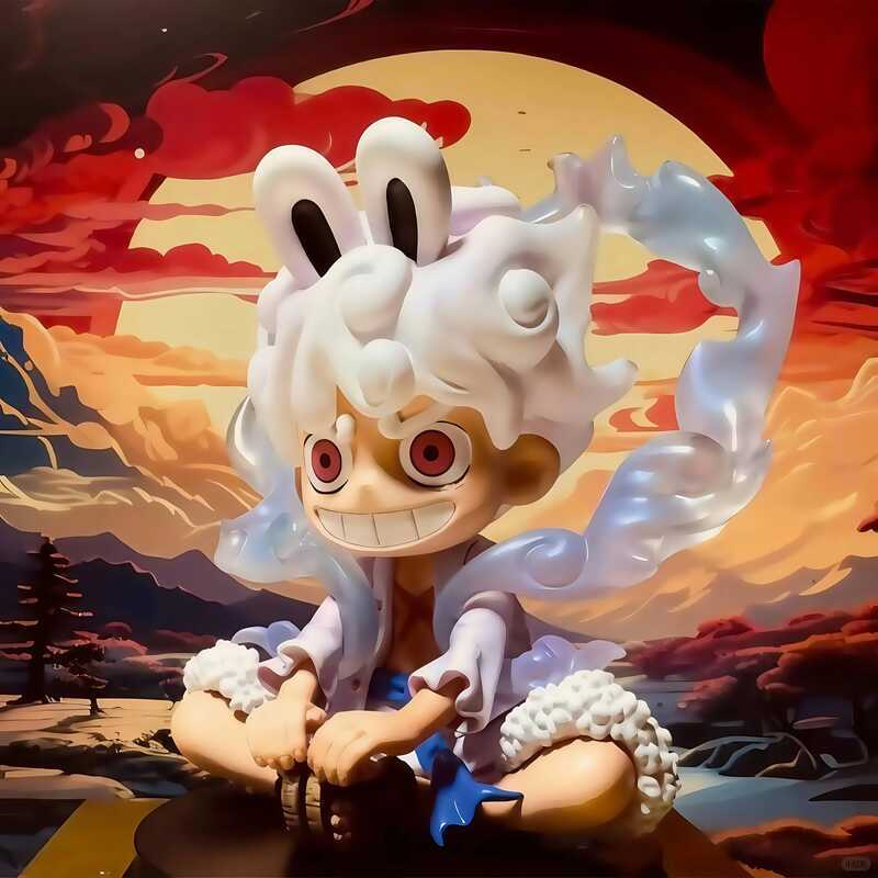 One Piece Q Version Rabbit Nika Luffy Anime 2D Case Figure Boys Gift ...