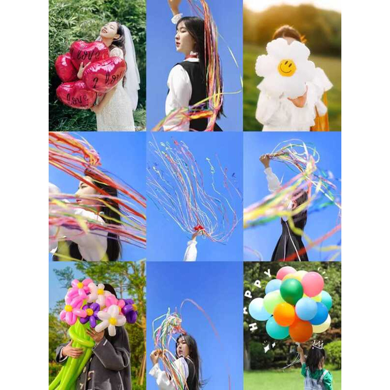 Colorful Ribbons Outdoor Photo Props Birthday Atmosphere Hand Throwing ...