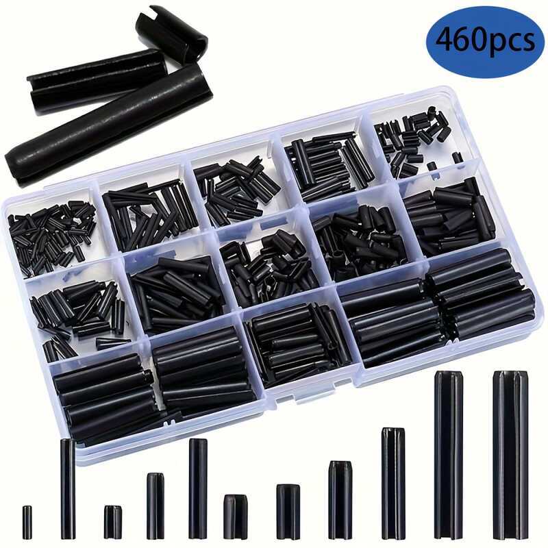 435/460Pcs Manganese Steel Black Spring Cylindrical Pins, Cotter Roller ...