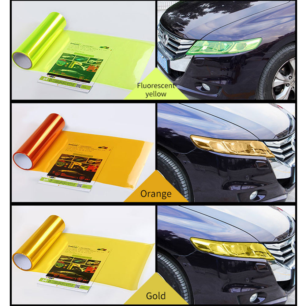 9 Color Car Light Headlight Taillight Tint Vinyl Film Sticker Sheet Fog ...