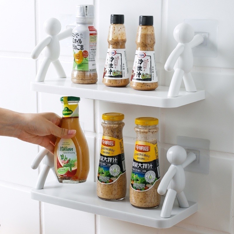 Wall Hanging Bathroom Human Hook Rack Floating Wall Ledge Plastic ...