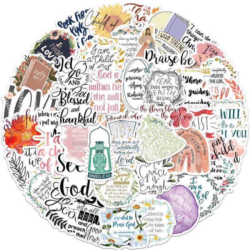 52Pcs Bible Verse Stickers, Jesus Scripture Stickers,Bible Journaling ...