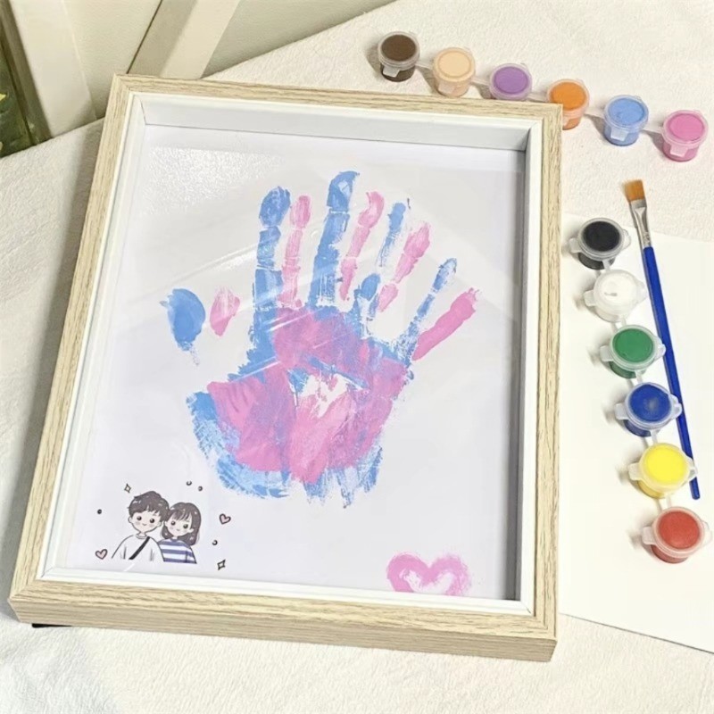 DIY Couple Hand Paint Frame Handprint Shadow Box Frame With Paint Set ...