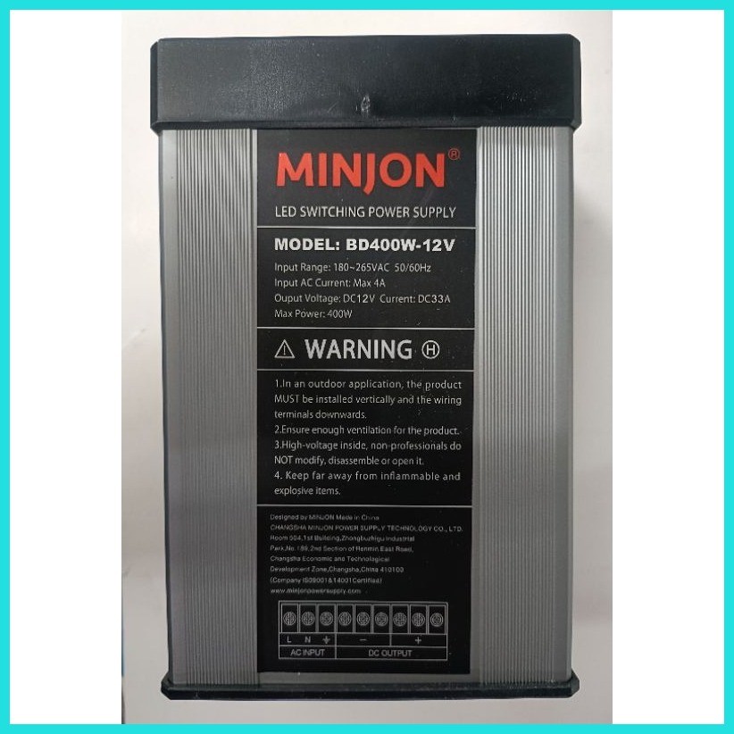 MINJON LED SWITCHING POWER SUPPLY 12V 60W(5A), 120W(10A), 200W(16.6A ...