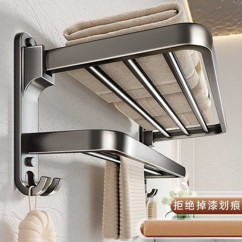 5-Piece No-Drill Bathroom Storage Wall-Mounted 3-Piece Toilet Towel ...