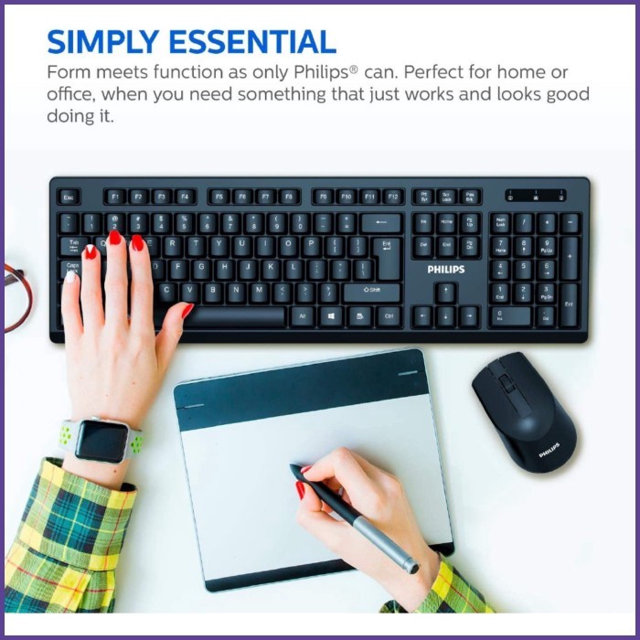 COD Philips Original C354 Wireless Keyboard and Mouse Combo Set For PC ...