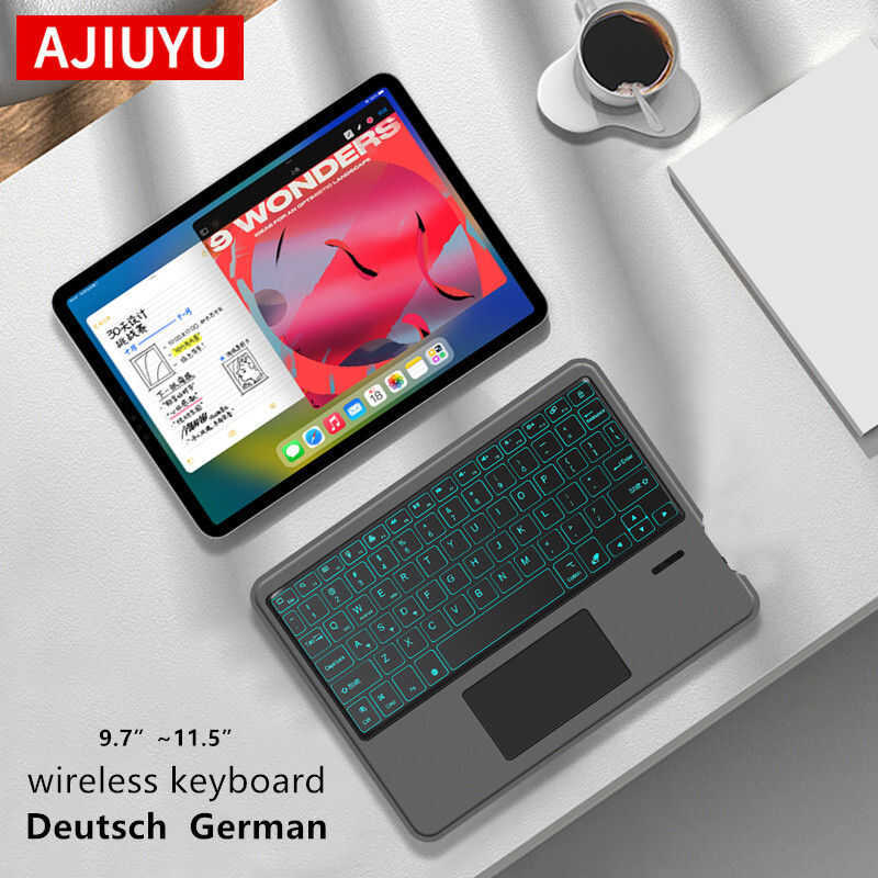 Deutsch Wireless Bluetooth Backlight Touchpad Keyboard Phone Ipad ...
