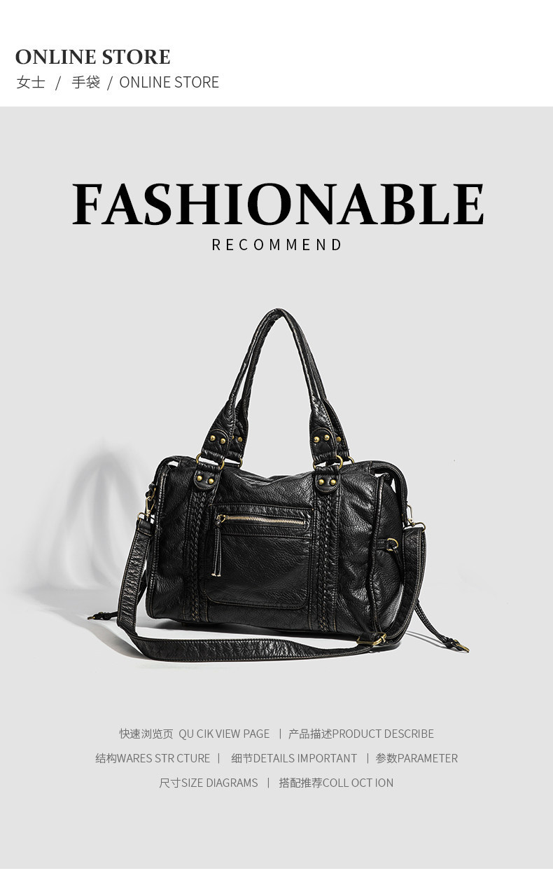 CHREHE & KULRS French Retro Motorcycle Bag Tote Bag 2026 Spring Summer ...