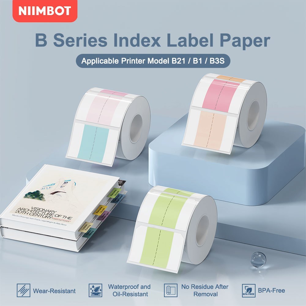 NIIMBOT B21/B3S/B1 Bookmark Stickers, Index Label Stickers, Waterproof ...