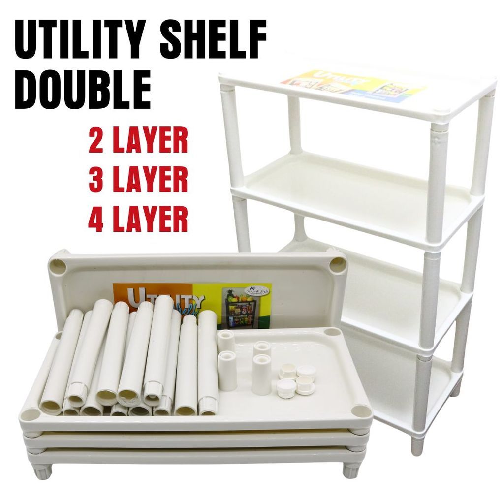 Hodeso Quality Utility Shelf Double 2, 3, 4 Layer Storage Organizer ...