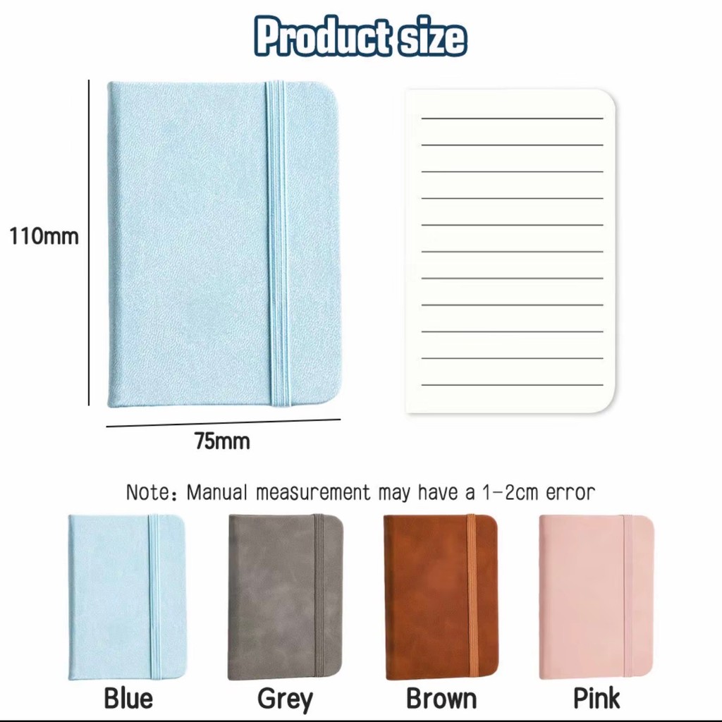Mini Leather Notebook Pocket Size Small Notebook Memo Pad Diary Journal ...