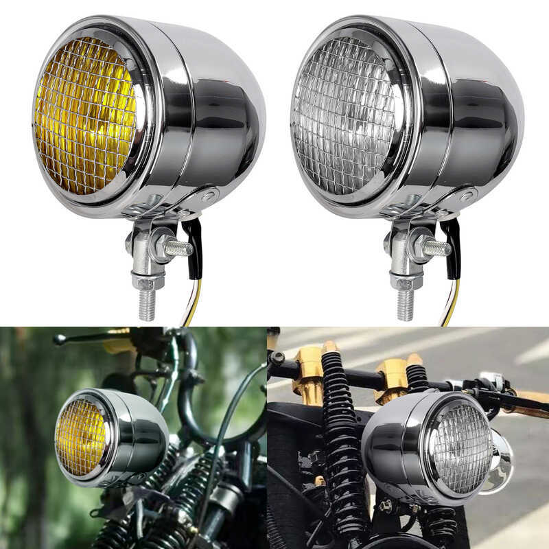 Motorcycle Modified Retro Headlight Harley Cruise Prince Car Retro ...