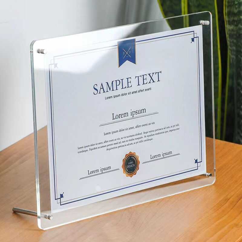 Acrylic Display Stand Transparent Photo Frame Wall-Mounted Business ...