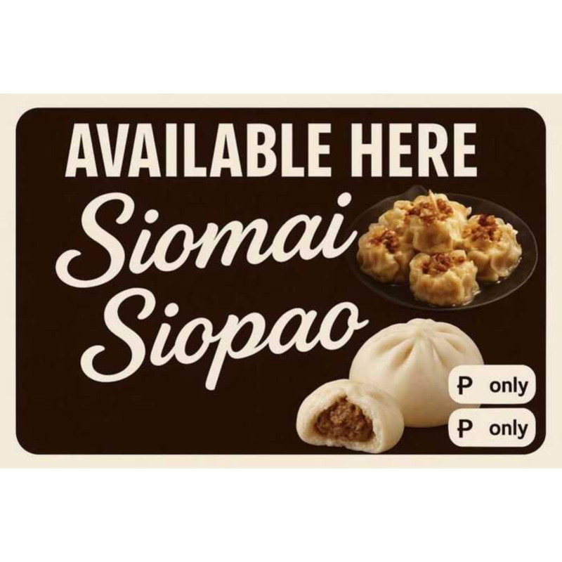 LAMINATED SIGNAGES A4 SIZE 180Gsm PAPER HIGH QUALITY SIOMAI / RICE ...