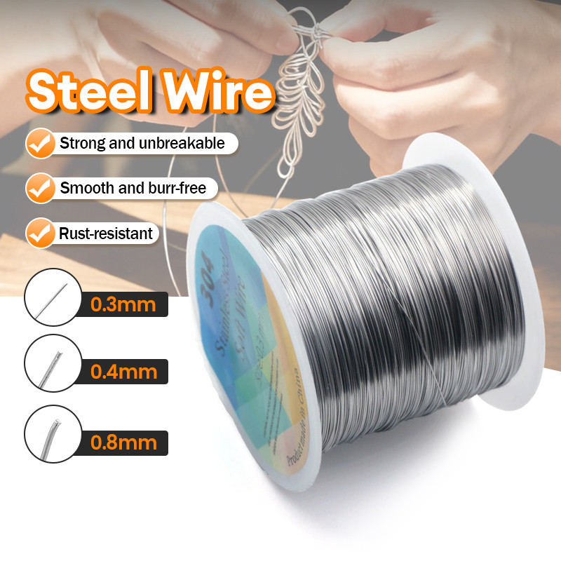 304 Stainless Steel Wire Wire 0.3/0.4/0.8mm Wire Soft Wire DIY Beaded ...