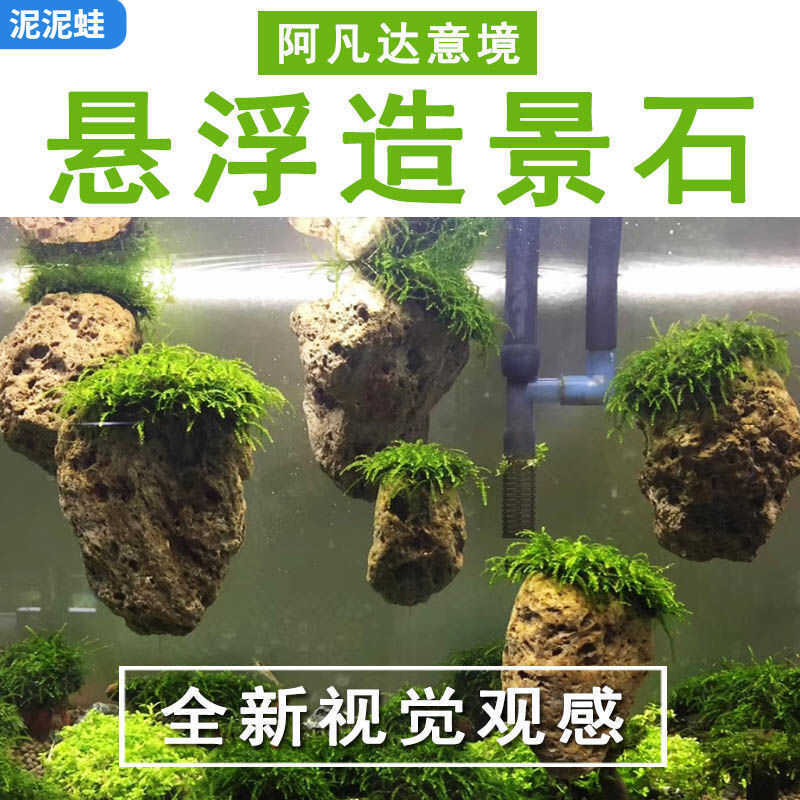 Moss Fish Tank Landscaping Landscape Floating Stone Aquarium Decoration ...