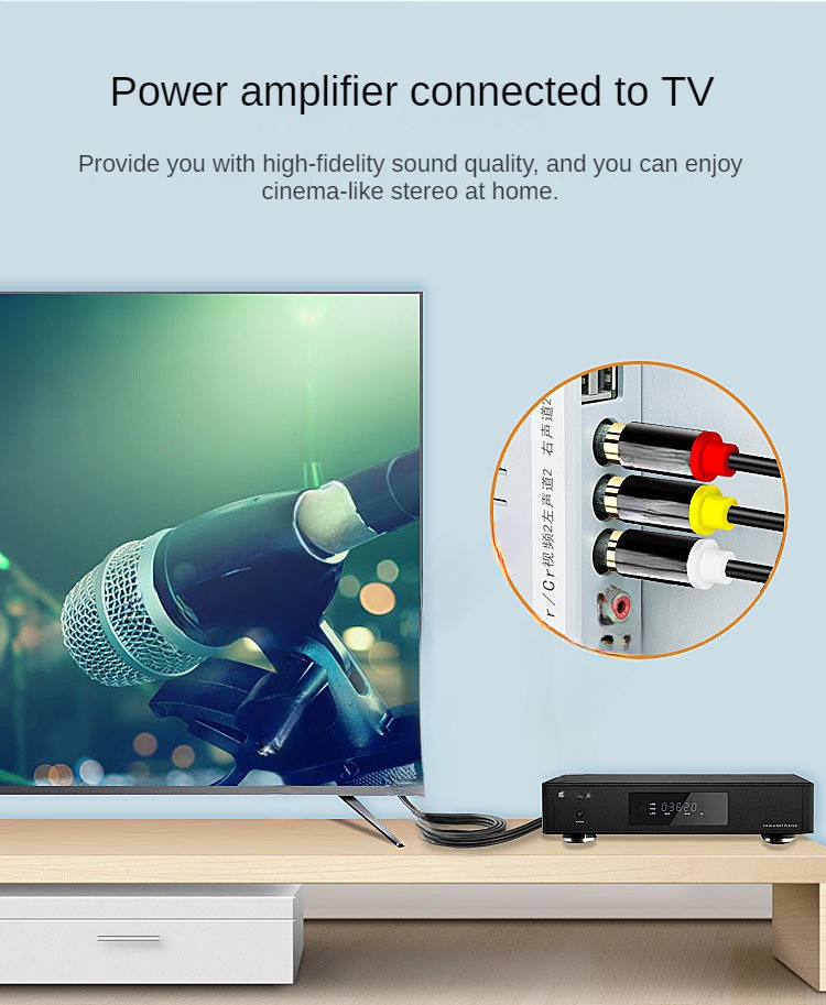 For 3 RCA to 3 RCA Male AV Video Audio Cable AV TVPLUS Cable 1.5M 3/3 ...