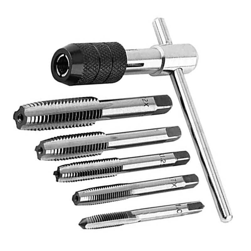 Ratchet Tap Adjustable T-Handle Holder Wrench With M3-M8 Screw Machine ...