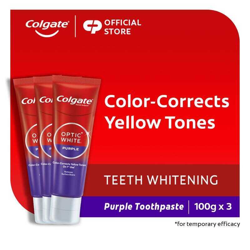 Colgate Optic White Whitening Toothpaste Purple, Color-Corrects Yellow ...