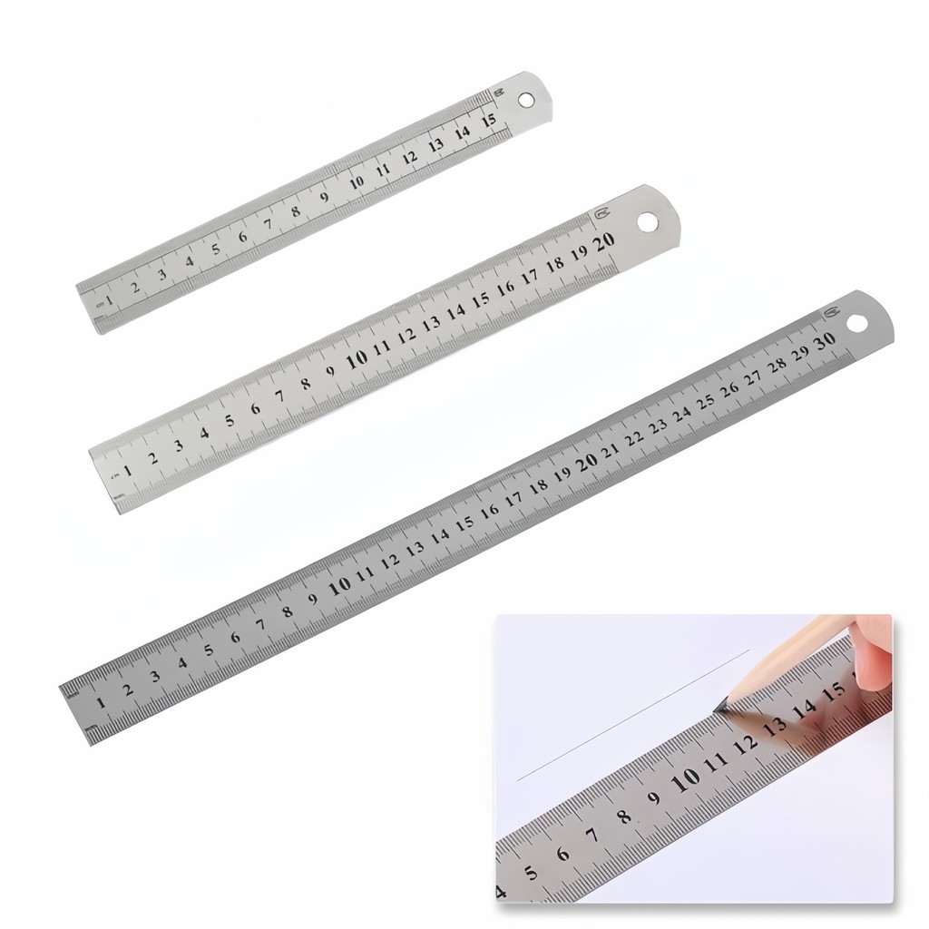 GOODAY Stainless Steel Ruler 30cm 60cm Double Sided Scale Measuring ...