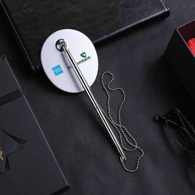 Hotel Table Silver/Gold Metal Stand Pen Socket Counter Bank Ballpoint ...