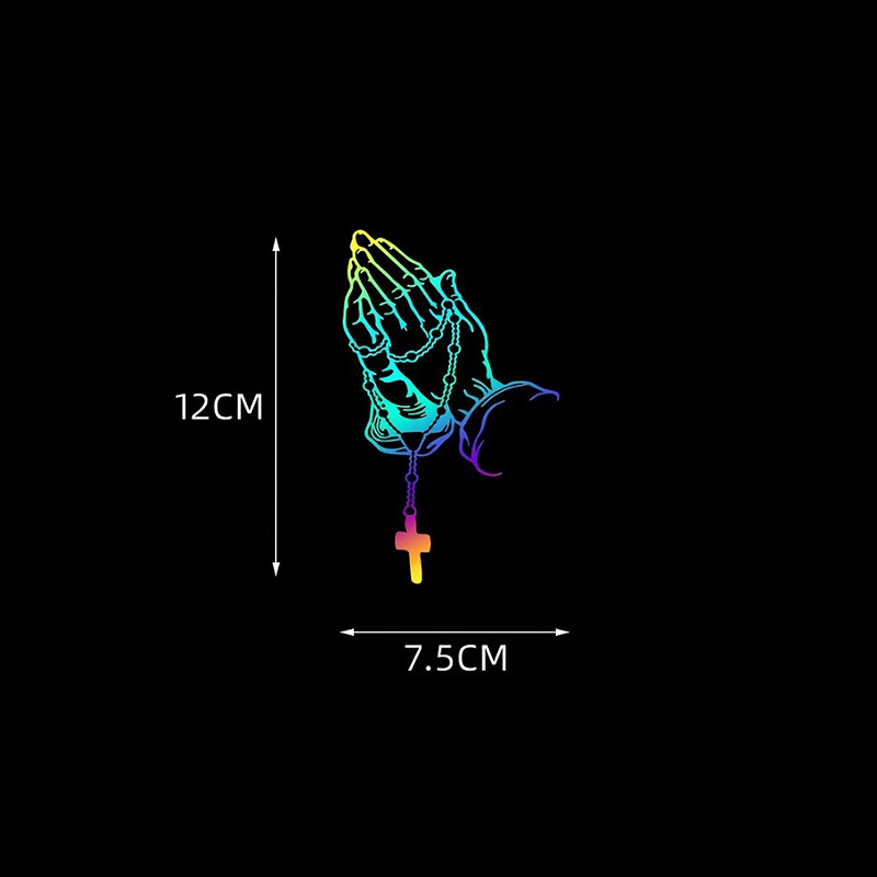 AUTO Prayer Gesture Laser Stickers Motor Car Universal Decorative ...